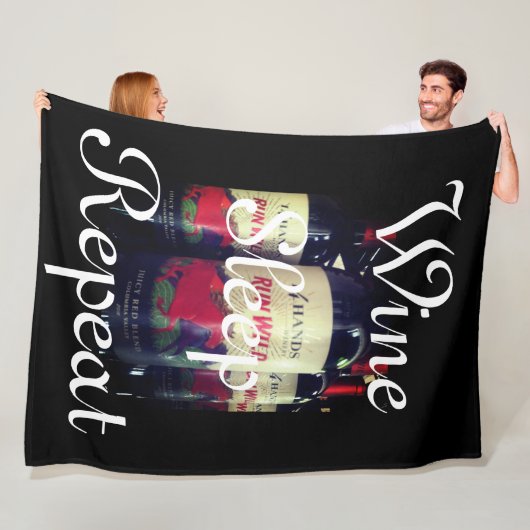 Wine Slaap Herhalen Fleece Deken (In situ)