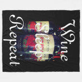 Wine Slaap Herhalen Fleece Deken (Voorkant (Horizontaal))