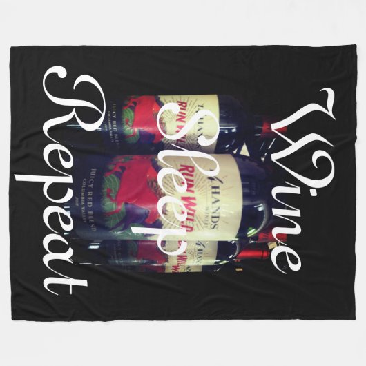 Wine Slaap Herhalen Fleece Deken (Voorkant (Horizontaal))