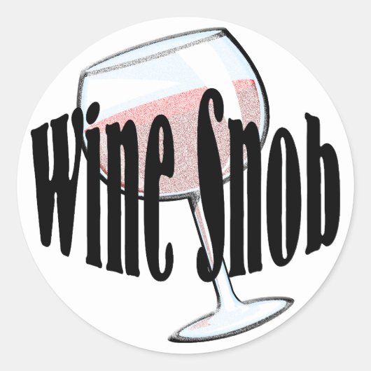 Wine Snob Ronde Sticker (Voorkant)