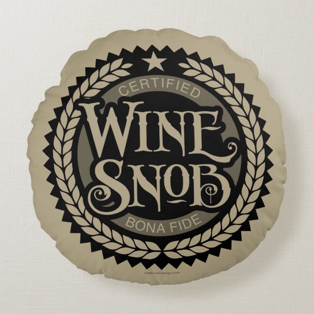 Wine Snob Round Pillow Rond Kussen (Voorkant)