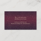 Wine Sommelier Gold Grapes Logo Burgundy Glitter Visitekaartje (Achterkant)