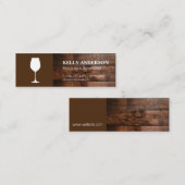Wine Sommelier | Hout Mini Visitekaartje (Voorkant / Achterkant)
