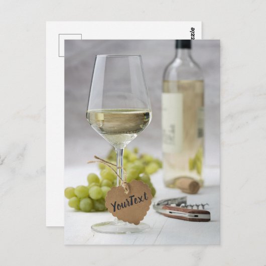 Wine Sommelier Vine Lover Bottle Grape Design Briefkaart (Voorkant / Achterkant)