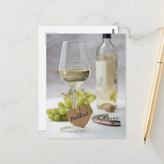 Wine Sommelier Vine Lover Bottle Grape Design Briefkaart (Voorkant / Achterkant in situ)