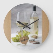 Wine Sommelier Vine Lover Bottle Grape Design Grote Klok (Voorkant)