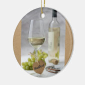 Wine Sommelier Vine Lover Bottle Grape Design Keramisch Ornament (Links)