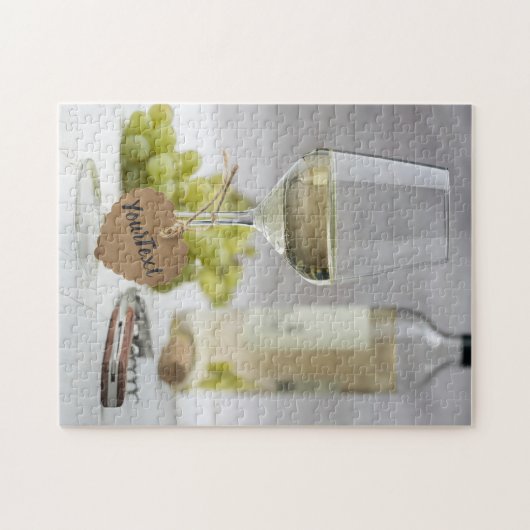 Wine Sommelier Vine Lover Bottle Grape Design Legpuzzel (Horizontaal)