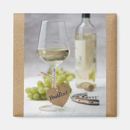 Wine Sommelier Vine Lover Bottle Grape Design Magneet