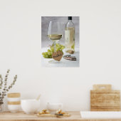 Wine Sommelier Vine Lover Bottle Grape Design Poster (Keuken)