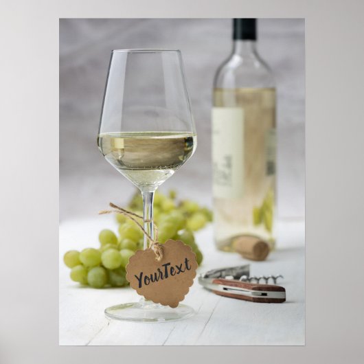 Wine Sommelier Vine Lover Bottle Grape Design Poster (Voorkant)