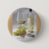 Wine Sommelier Vine Lover Bottle Grape Design Ronde Button 5,7 Cm (Voorkant)
