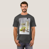 Wine Sommelier Vine Lover Bottle Grape Design T-shirt (Voorkant volledig)