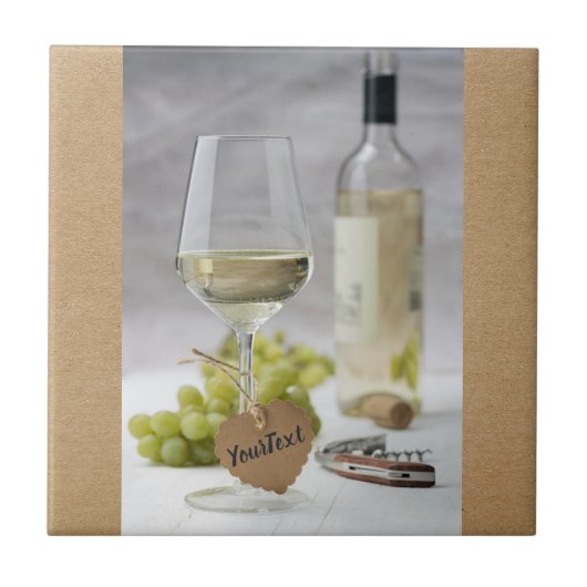 Wine Sommelier Vine Lover Bottle Grape Design Tegeltje (Voorkant)