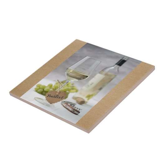 Wine Sommelier Vine Lover Bottle Grape Design Tegeltje (Zijkant)