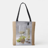 Wine Sommelier Vine Lover Bottle Grape Design Tote Bag (Achterkant)