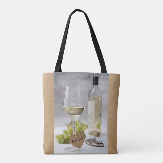 Wine Sommelier Vine Lover Bottle Grape Design Tote Bag (Achterkant)