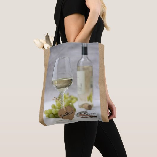 Wine Sommelier Vine Lover Bottle Grape Design Tote Bag (Dichtbij)