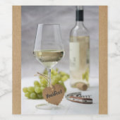 Wine Sommelier Vine Lover Bottle Grape Design Wijn Etiket (Enkel label)