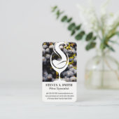Wine Splash Logo | Druiven Visitekaartje (Staand voorkant)