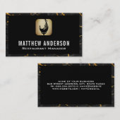 Wine Splash Logo | Goud Zwart Marmer Visitekaartje (Voorkant / Achterkant)