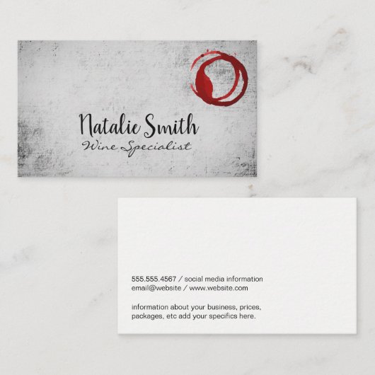 Wine Stain | Achtergrond Visitekaartje (Voorkant / Achterkant)