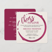 Wine Stain Bachelorette Party Invitation Kaart (Voorkant / Achterkant)