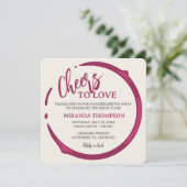 Wine Stain Bachelorette Party Invitation Kaart (Staand voorkant)