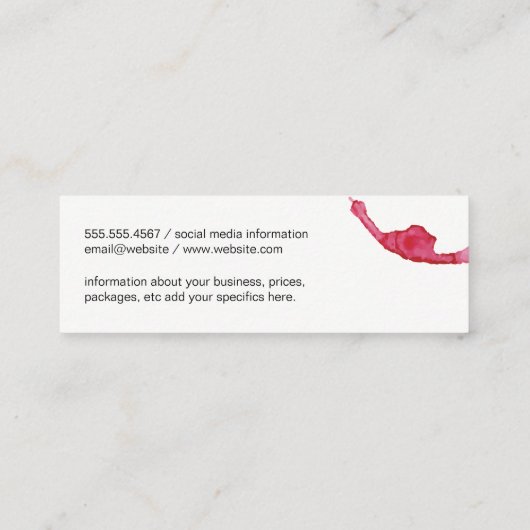 Wine Stain Mini Visitekaartje (Achterkant)