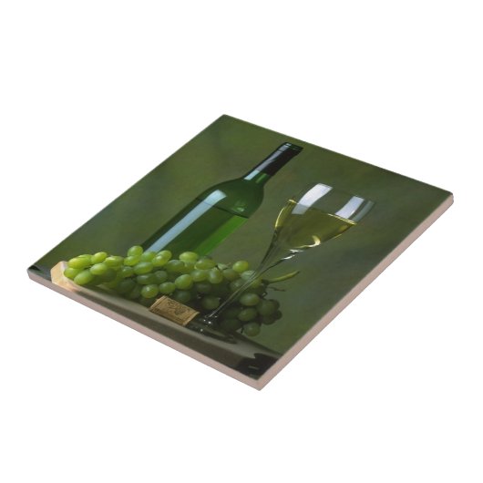 Wine still Life Tile Trivet Tegeltje (Zijkant)
