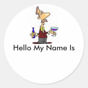Wine_Taster, Hallo mijn naam is Ronde Sticker