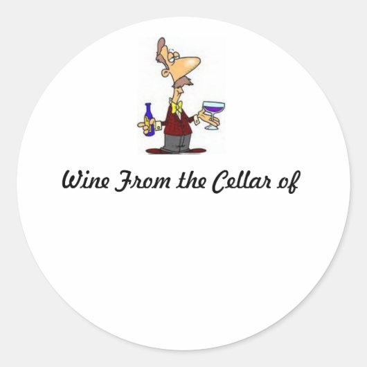 Wine_Taster, wijn uit de kelder van Ronde Sticker (Voorkant)