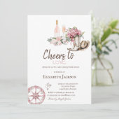 Wine Tasting Floral Western Bridal Shower  Kaart (Staand voorkant)
