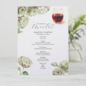 Wine Tasting Food Menu | Hydrangeas (Staand voorkant)