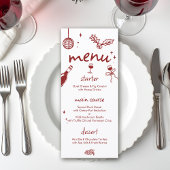 Wine Tasting Holiday Christmas Party Hand-Drawn Menu