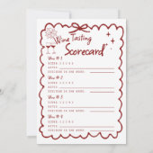 Wine Tasting Holiday Party Hand Drawn Whimsical Kaart (Achterkant)