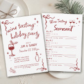 Wine Tasting Holidays Party Whimsical Christmas Kaart