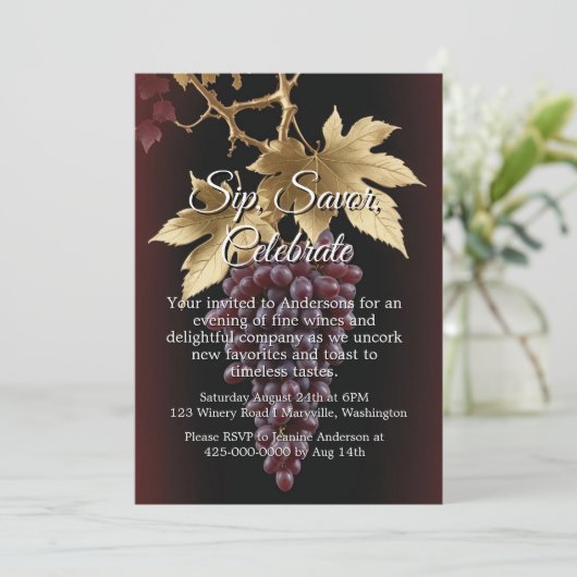 Wine Tasting Invitation Kaart (Staand voorkant)