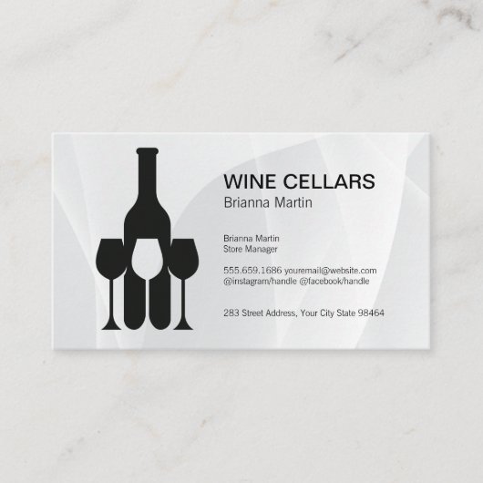 Wine Tasting Logo | Bottle | Glasses Afsprakenkaartje (Voorkant)