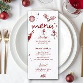 Wine Tasting Party Holiday Christmas Hand-Drawn Menu