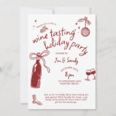 Wine Tasting Party Scorecard Game Doodle Holiday  Kaart (Voorkant)