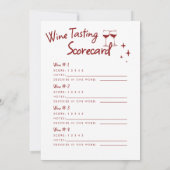 Wine Tasting Party Scorecard Game Doodle Holiday  Kaart (Achterkant)