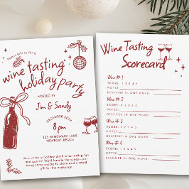 Wine Tasting Party Scorecard Game Doodle Holiday  Kaart