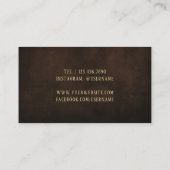 Wine Tasting Sommelier Bartender Elegant Leather Visitekaartje (Achterkant)