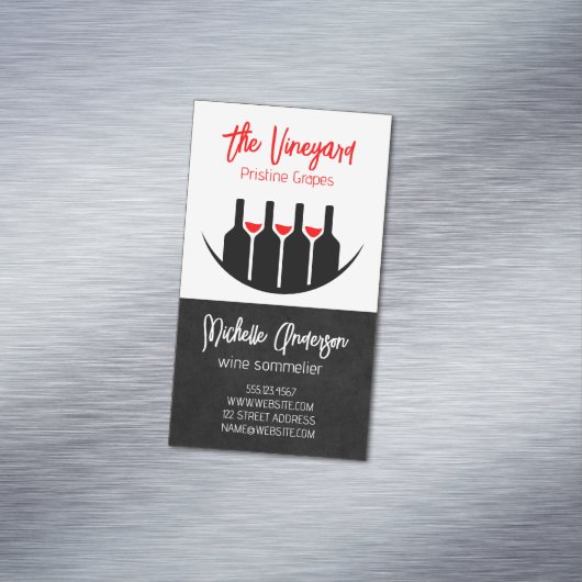 Wine Tastings | Bottles and Glasses  Magnetisch Visitekaartje (Voorbeeld)