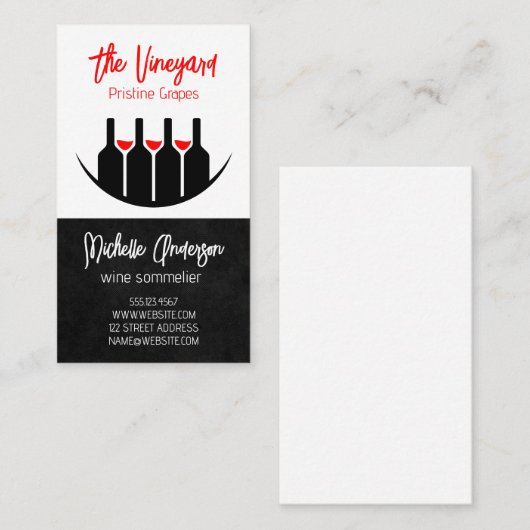 Wine Tastings | Bottles and Glasses  Visitekaartje (Voorkant / Achterkant)