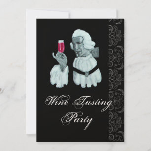 WINE TASTPARTIJ Damask Black White Champagne Kaart