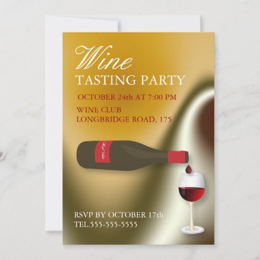 Wine testing party uitnodiging (Voorkant)