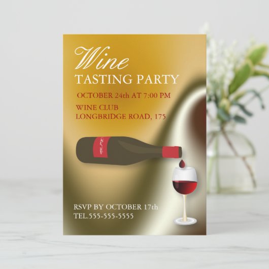 Wine testing party uitnodiging (Staand voorkant)