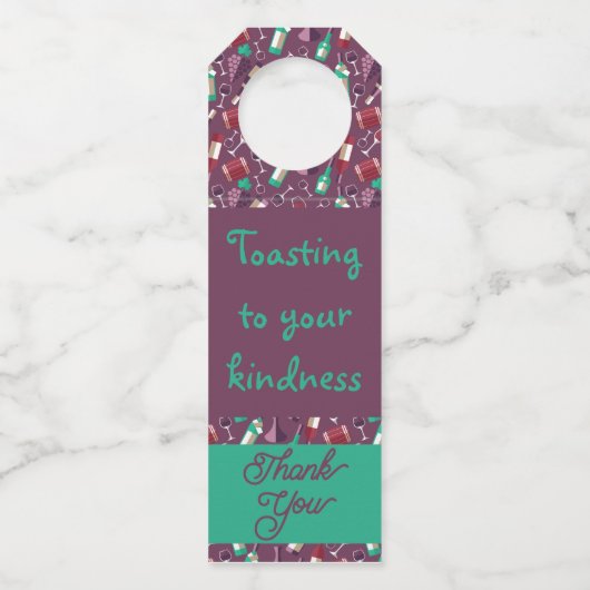 Wine Thank You Bottle Hanger Label (Achterkant)